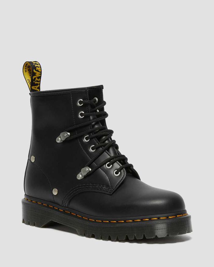 Dr Martens Vintersko Herre Svart 1460 Bex Stud Læder Lace Up 5407OENFZ